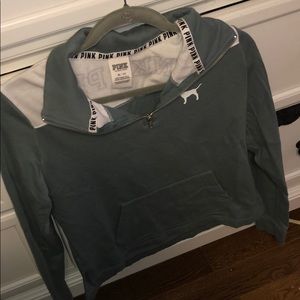 PINK green quarter zip sweatshirt